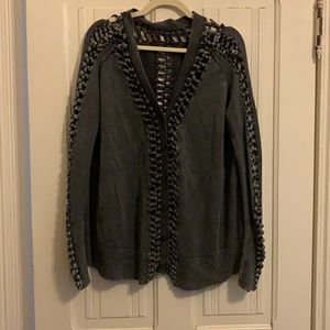 All Saints gray knit cardigan